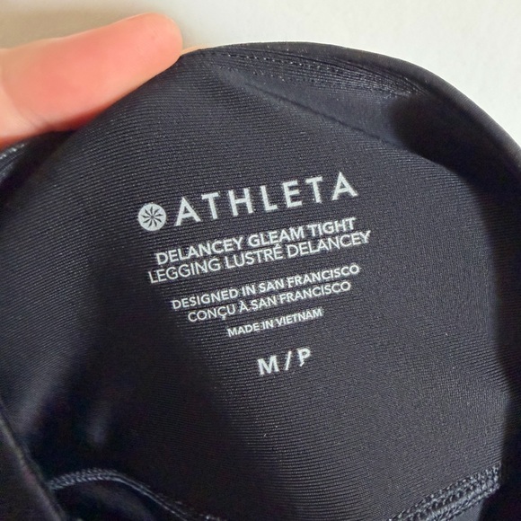 Athleta Black Delancey Gleam Tight Sculptek Stretch Leggings size MP - Picture 6 of 8
